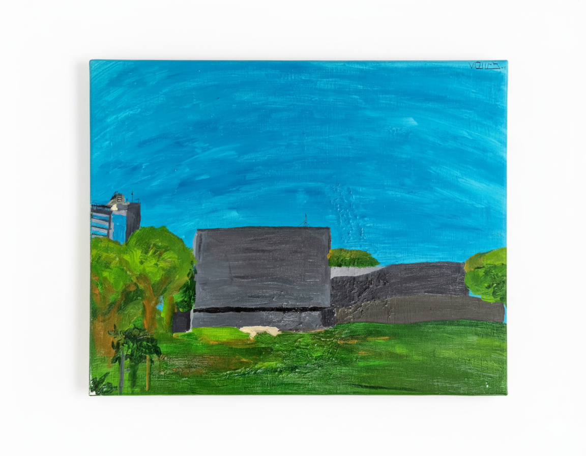 Verde esmeralda, cinza granito Print